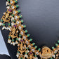 Dashavataram CZ Red Green Stone Rice Pearls Green Beads Guttapusalu Necklace