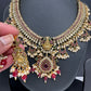 Goddess Lakshmi AD Red Kemp Red Beads Guttapusalu Necklace