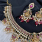 Goddess Lakshmi AD Red Kemp Red Beads Guttapusalu Necklace