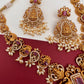 Goddess Lakshmi Red Stone Short Necklace