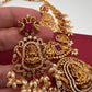 Goddess Lakshmi Red Stone Short Necklace
