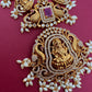 Goddess Lakshmi Red Stone Short Necklace