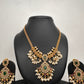 CZ Red Green Stone Guttapusallu Chain Style Dainty Necklace