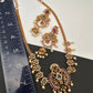 CZ Peacock Red Green Stone Chain Style Dainty Necklace