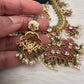 Kempu Rice Pearls Guttapusalu Short Necklace