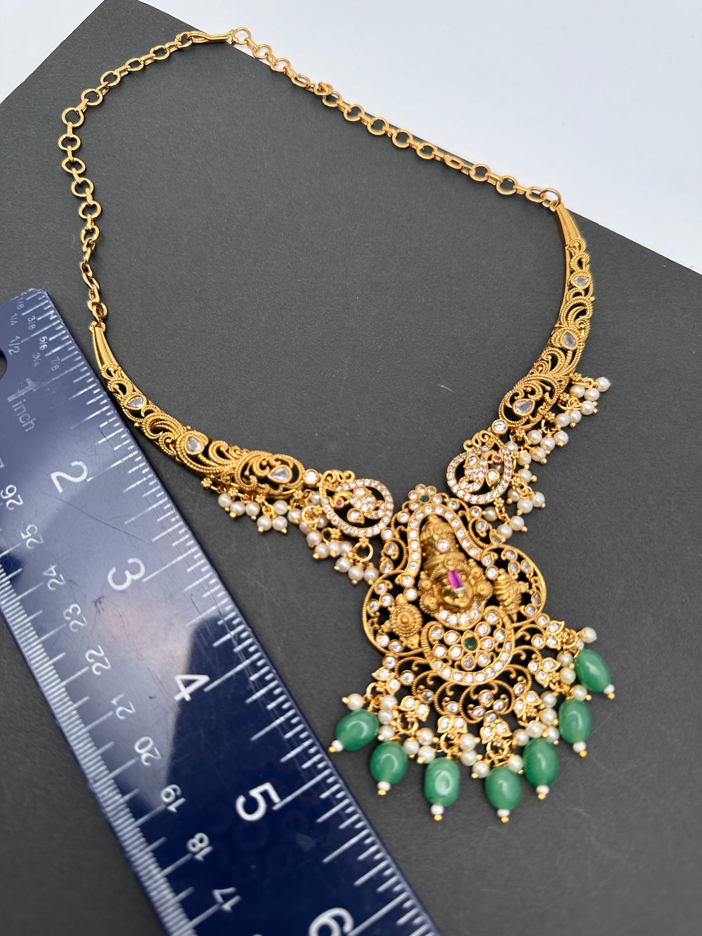 Venkatesh Balaji Green beads Matte Kanthi Necklace