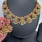 Premium Matte CZ Red Stone Short Necklace
