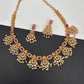 Premium Matte CZ Red Stone Short Necklace
