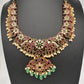 Kempu Peacock CZ Green Beads Rice Pearls Guttapusalu Necklace