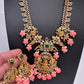 Goddess Lakshmi Pink Pumpkin Beads Matte Finish Mango Necklace