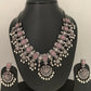 AD Pink Stone Victorian Short Necklace
