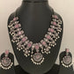 AD Pink Stone Victorian Short Necklace