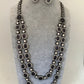 AD Amethyst Purple Stone Victorian Double Line Long Necklace