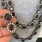 AD Amethyst Purple Stone Victorian Double Line Long Necklace