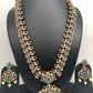 Polki Green Stone Peacock Design Mehndi Polish Long Necklace