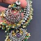Victorian Finish Kundan and Green Beads Short Necklace