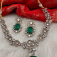 Victorian Finish AD Color Stone Short Necklace - Green