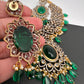 Victorian Finish AD Color Stone Short Necklace - Green