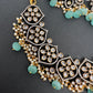 Victorian Finish AD Color Stone Short Necklace - LightGreen
