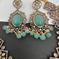 Victorian Finish AD Color Stone Short Necklace - LightGreen