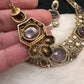 Victorian Mehndi Finish AD Polki Kundan Color Stone Hasli Necklace - Purple