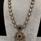Victorian Mehndi Finish AD Polki Color Stone Necklace - Purple