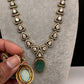 Victorian AD Polki Mint Green Stone Necklace