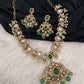 Victorian AD Polki Green Peacock Necklace