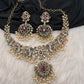 Victorian AD Polki Peacock Neckline Necklace