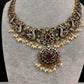 Victorian AD Polki Peacock Neckline Necklace