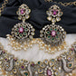 Victorian AD Polki Peacock Neckline Necklace