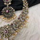 Victorian AD Polki Peacock Neckline Necklace