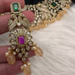 Victorian Mehndi Finish AD Polki Neckline Necklace