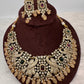 Victorian Mehndi Finish AD Polki Neckline Necklace