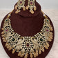 Victorian Mehndi Finish AD Polki Neckline Necklace