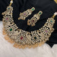 Victorian Mehndi Finish AD Polki Neckline Necklace