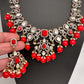 Victorian Moissanite Polki Coral Necklace