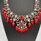 Victorian Moissanite Polki Coral Necklace