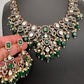 Victorian Moissanite Polki Green Necklace