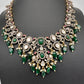 Victorian Moissanite Polki Green Necklace