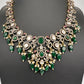 Victorian Moissanite Polki Green Necklace