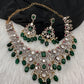 Victorian Moissanite Polki Green Necklace