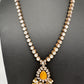 Polki Victorian Mehndi Finish Color Stone Necklace - Yellow