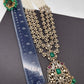 Kundan CZ Multi Layer Mehendi Polish Long Necklace