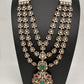 Kundan CZ Multi Layer Mehendi Polish Long Necklace