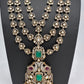 Kundan CZ Multi Layer Mehendi Polish Long Necklace