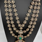 Kundan CZ Multi Layer Mehendi Polish Long Necklace