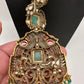 Kundan CZ Multi Layer Mehendi Polish Long Necklace