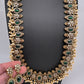 Victorian Mehendi Polish Long Guttapusallu Green Necklace