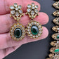 Victorian Mehendi Polish Long Guttapusallu Green Necklace